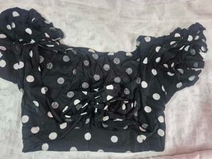 Polka Dot backless blouse