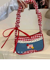 Cute Cherry Gingham Shoulder Bag