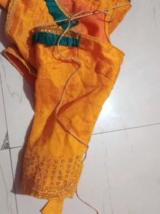 Elegant Yellow Embellished Saree