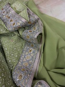 Half-in-1/2 Georgette Saree with Zardosi work