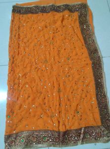 Orange Embroidered Blouse