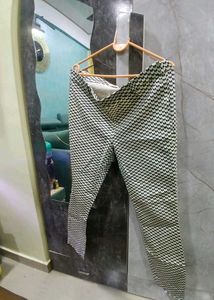 Patterned Black & White Pants