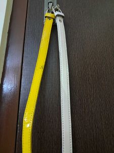 Combo: White And Yellow Slim Belt