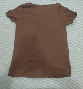 Brown V-Neck T-Shirt