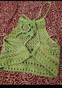 Crochet Halter Neck Crop Top