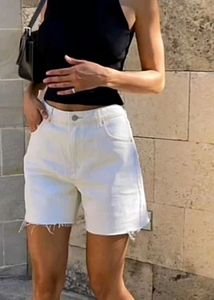 westside Classic White Denim Shorts