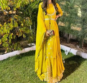 Yellow Anarkali Suit Set