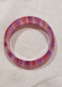 Pink Purple Striped Acrylic kada