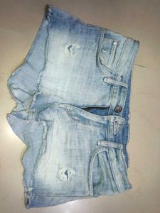 Distressed Denim Shorts