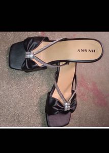 Black Bow Rhinestone Sandals