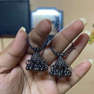 Oxidised Jhumka Earrings