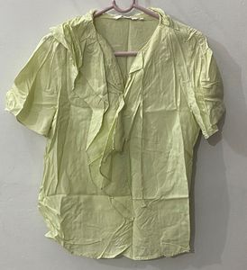 Pastel Green Ruffle Blouse