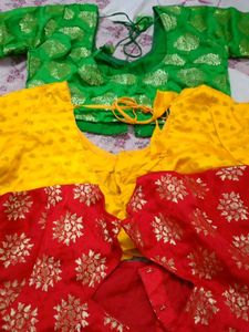 combo 3 Vibrant Brocade Blouses (Set of