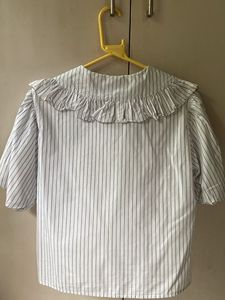 Chic Striped Ruffle Blouse