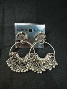 Boho Oxidized Jhumka Earrings