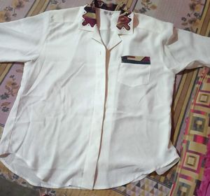 Cream White Button-Up Shirt