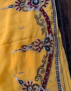 Yellow Embroidered Saree with Blouse