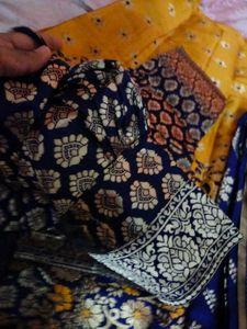 Elegant Yellow &amp; Navy Lehenga