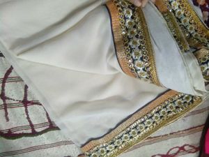 White Trending Designer Border Saree