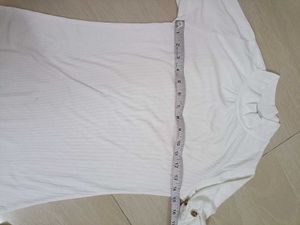 White Turtleneck T-Shirt Dress