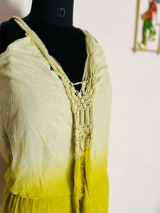 Boho Ombre Tassel Mini Dress