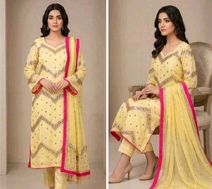 Elegant Yellow Pakistani Dress