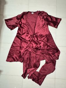 Burgundy Wrap Dress