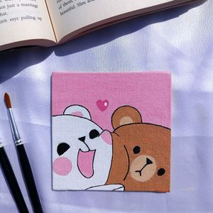 Bear Couple Painting On Canvas