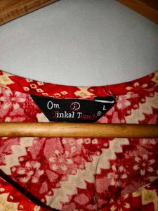 Vibrant Red Bandhani Print Kurta