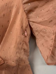 Peach Ruffle Wrap Dress UKSize 8 (S- M)