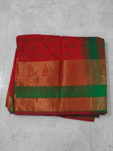 Beautiful Green &amp; Red Saree