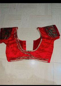 Elegant Cream &amp; Red Silk Saree