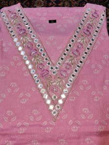 Elegant Pink Printed Kurta Set - 40 Bust