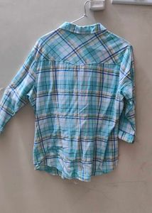 Checked Aqua Blue Shirt