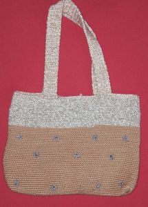 Elegant Handcrafted Crochet Tote Bag | Neutral Two