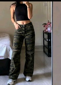 Camo Flare Jeans with Studs size 28 to 30