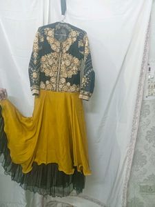 Embroidered Gown with dupatta