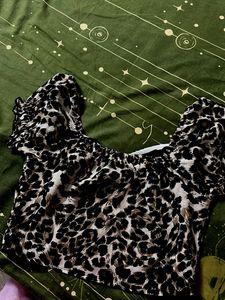 Leopard Print Off-Shoulder Top