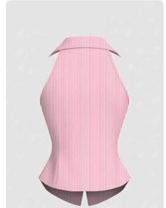 Pink Striped Halter Neck Crop Top