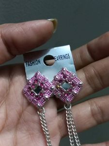 Pink Long Elegant Earrings