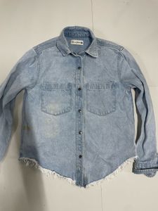 Light Wash Denim Button-Up Shirt