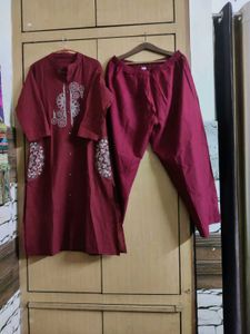 Elegant Embroidered Cord Set with dupatta