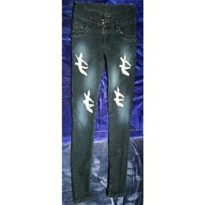 Distressed High-Waisted Skinny Jeans
