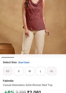 Fabindia new Sleeveless Cowl Neck Top