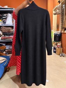 Elegant Black Turtleneck Maxi Dress