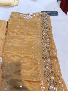 golden dress Material