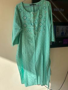 Turquoise Embroidered Kurta