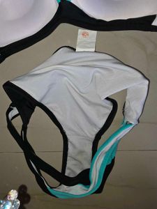 Two-Piece Bikini Set - Black &amp; Teal
