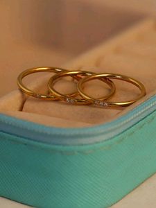 Stackable Gold Rings with Diamonds