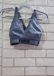 PUMA Heather Seamless V-Neck Sports Bra
